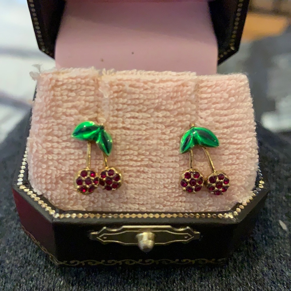 Juicy couture double cherry earrings